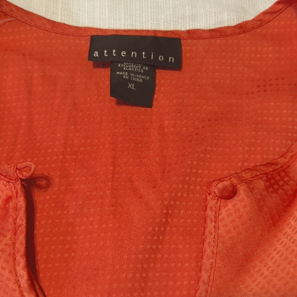 Attention sleeveless blouse in pumpkin orange size XL Tote1 - Picture 2 of 3